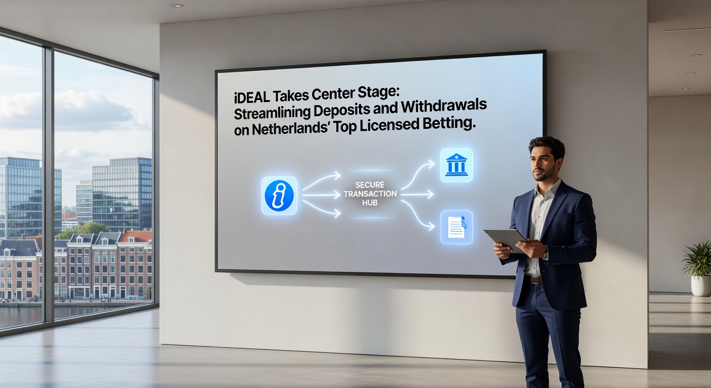 Grafiek met groeicijfers van iDEAL-transacties op Nederlandse betting sites, inclusief pijlen die snelheid van deposits en withdrawals illustreren