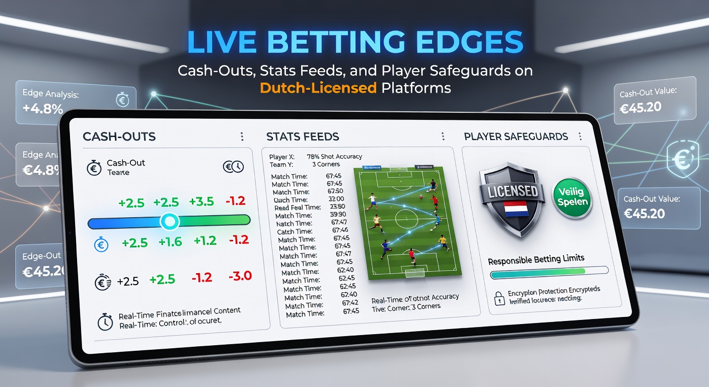 Schermafbeelding van een live wedplatform met cash-out knop en real-time statistieken tijdens een voetbalwedstrijd