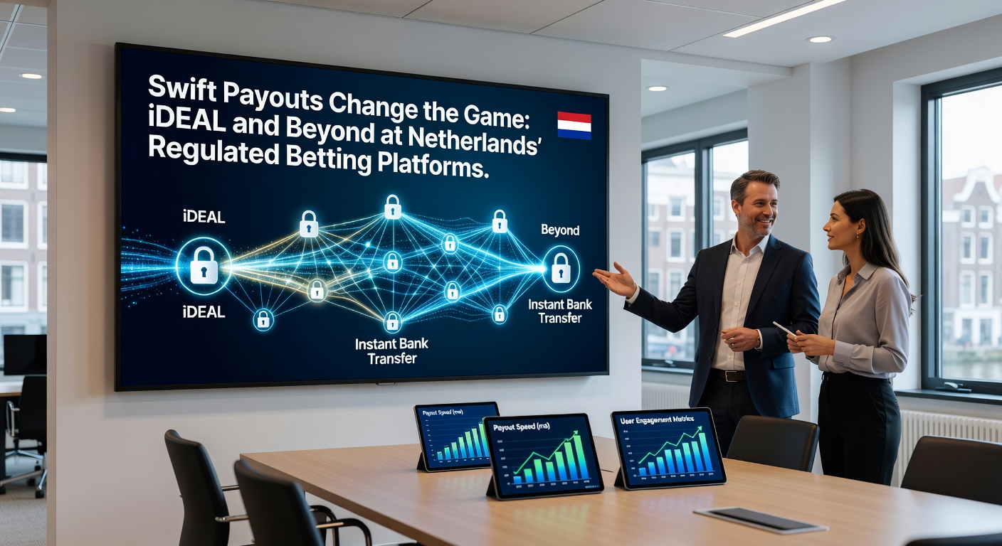 Schermafbeelding van een betting app met iDEAL uitbetalingsknop en klok die 5 minuten aangeeft voor verwerking